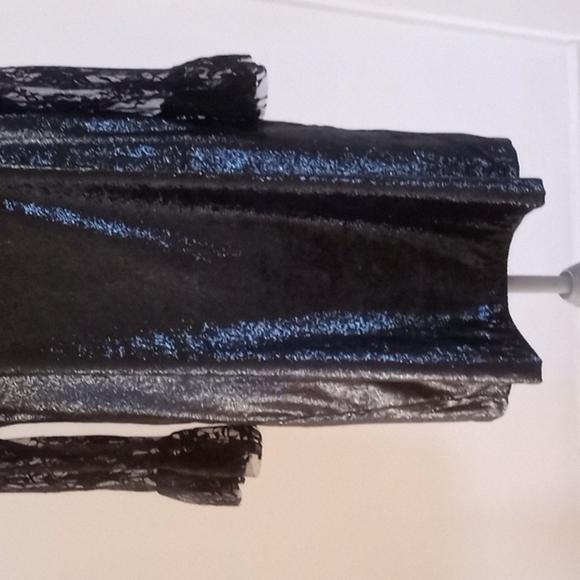 Zara Dress Metallic Velvet Lace Shift Illusion Goth Mini - Picture 6 of 11